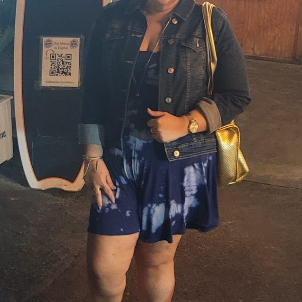 Custom Sequence Denim Jacket With Hamsa Hand W/ E… - image 4